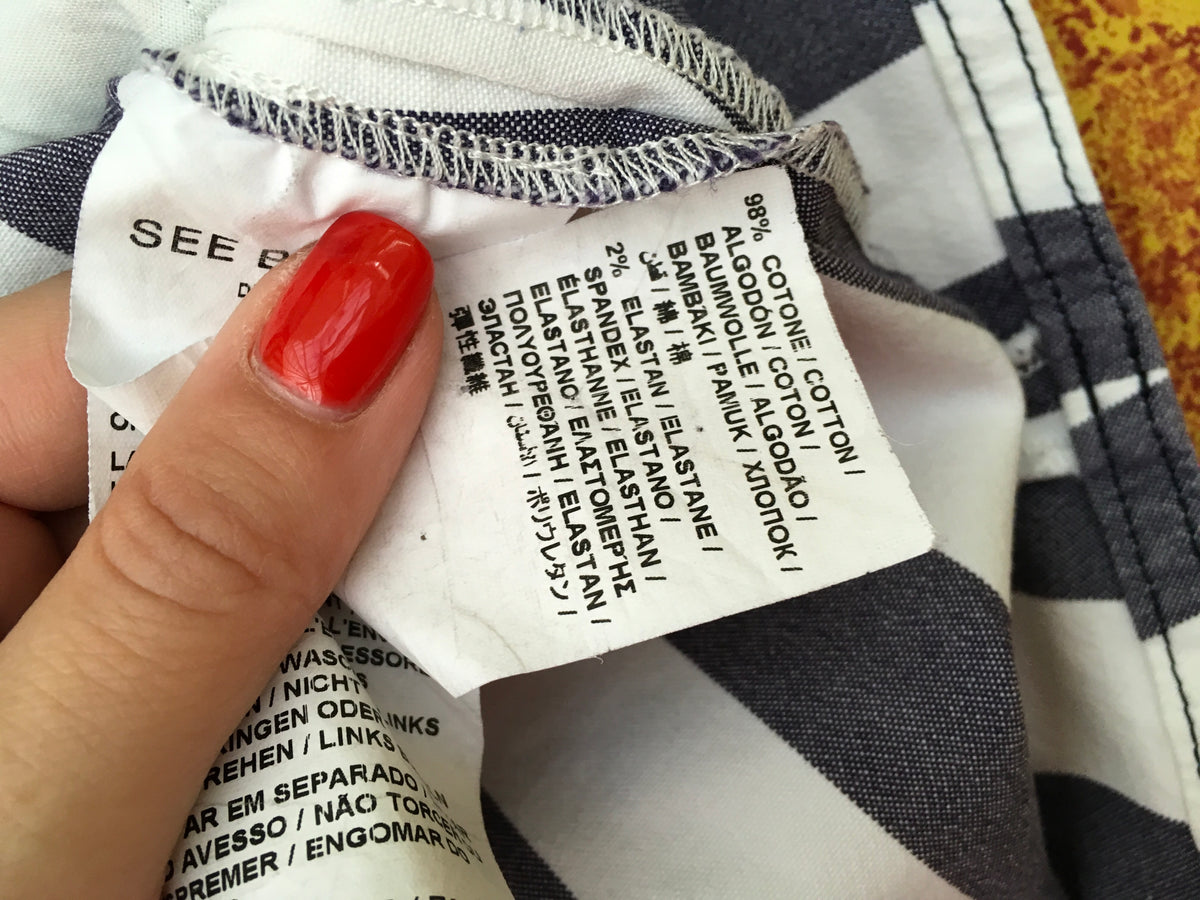 See by Chloé Striped stretch-denim mini dress Ladies