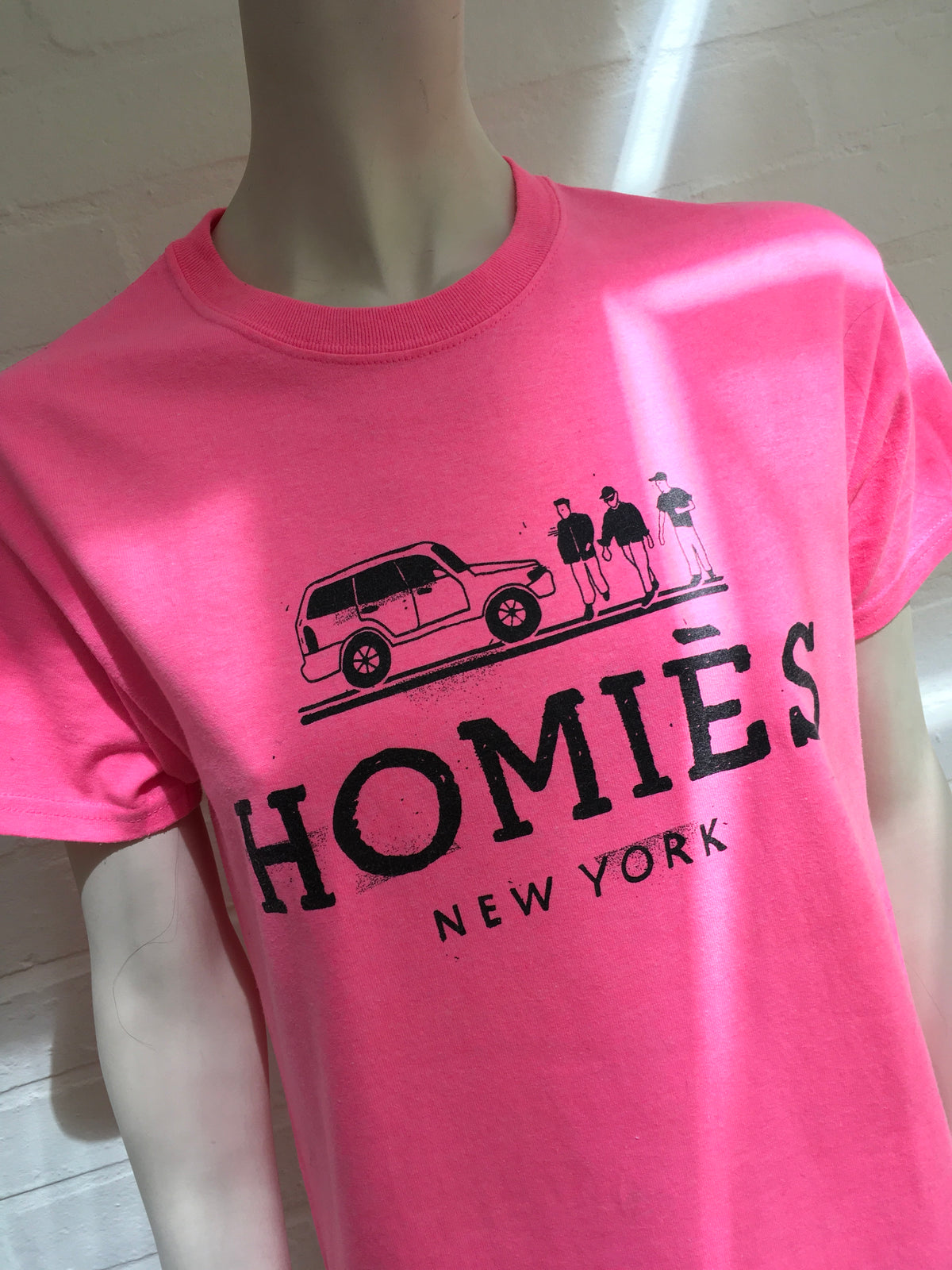 Reason Homies Bright Pink Cotton T-Shirt Womens Ladies