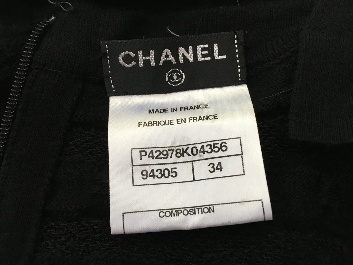 CHANEL Black Knit LBD Cotton Cashmere Blend Dress Ladies