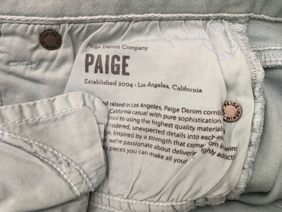 PAIGE Verdugo Ultra Skinny Jeans Denim Pants in Mint Green Ladies