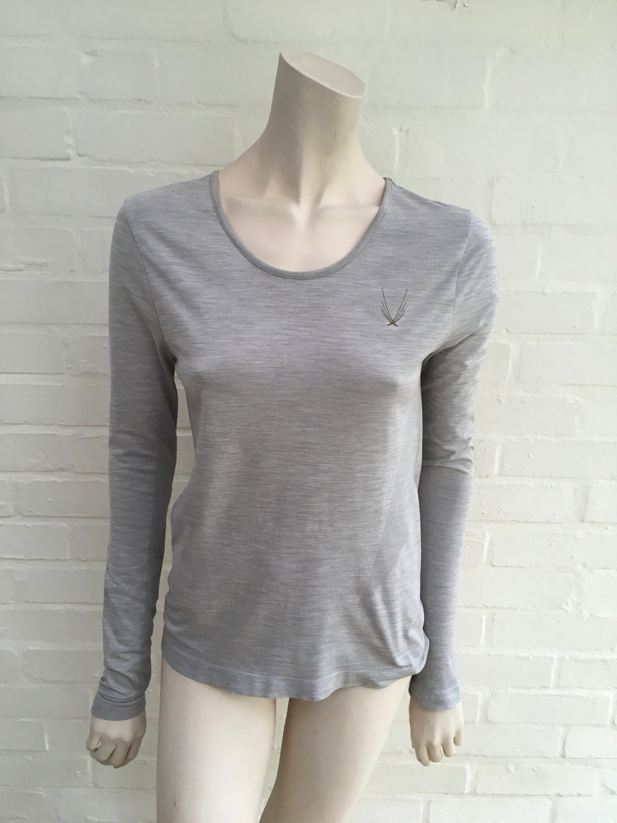 Lucas Hugh Technical Knit Long Sleeve Top Women Grey Ladies