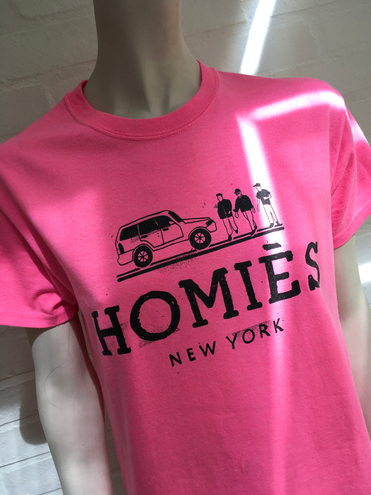 Reason Homies Bright Pink Cotton T-Shirt Womens Ladies