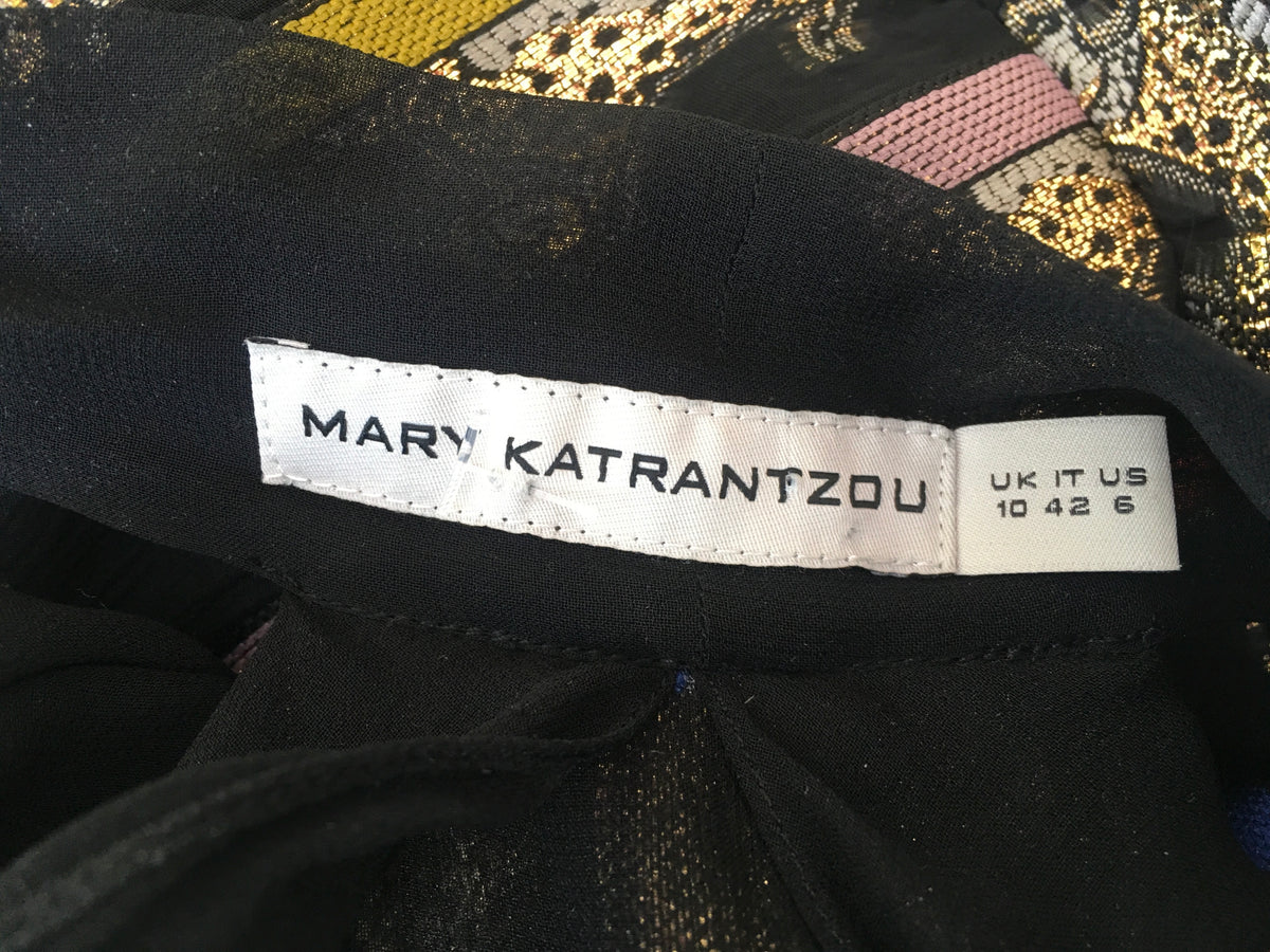 MARY KATRANTZOU Cheetah Cold-shoulder printed lamé pussy bow gown Ladies