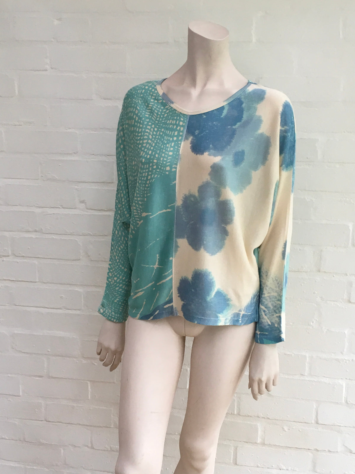Pashma Women's Silk Knit Tie Dye Blouse Top Ladies