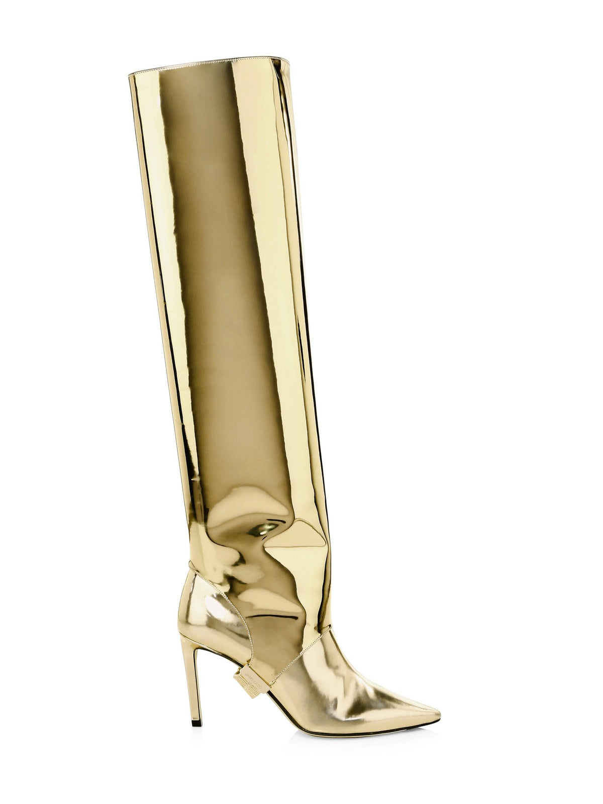 JIMMY CHOO ICONS Metallic Hurley 100 Gold Leather Boots Size 36.5 UK 3.5 US 6.5 LADIES