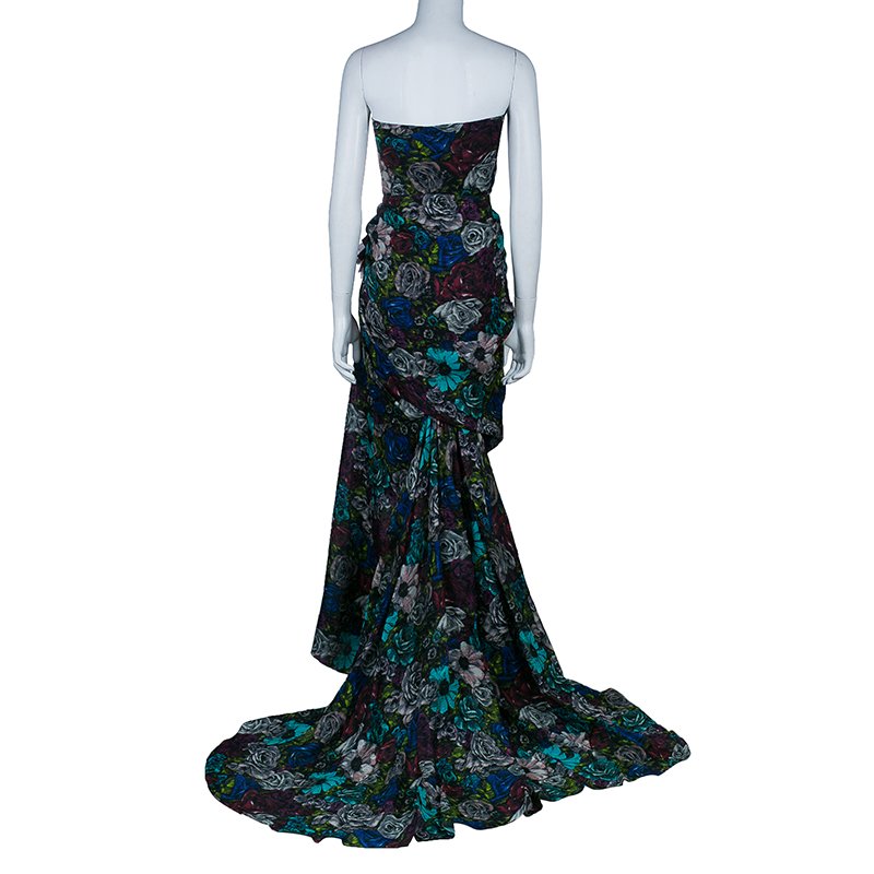 LANVIN Strapless silk-crepe floral gown dress RED CARPET F 40 UK 12 US 8 ladies