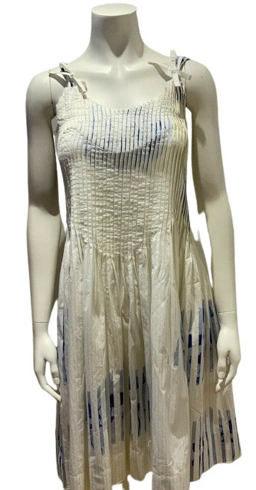 ROBERTS WOOD Pleated COTTON Summer DRESS SIZE S Small ladies