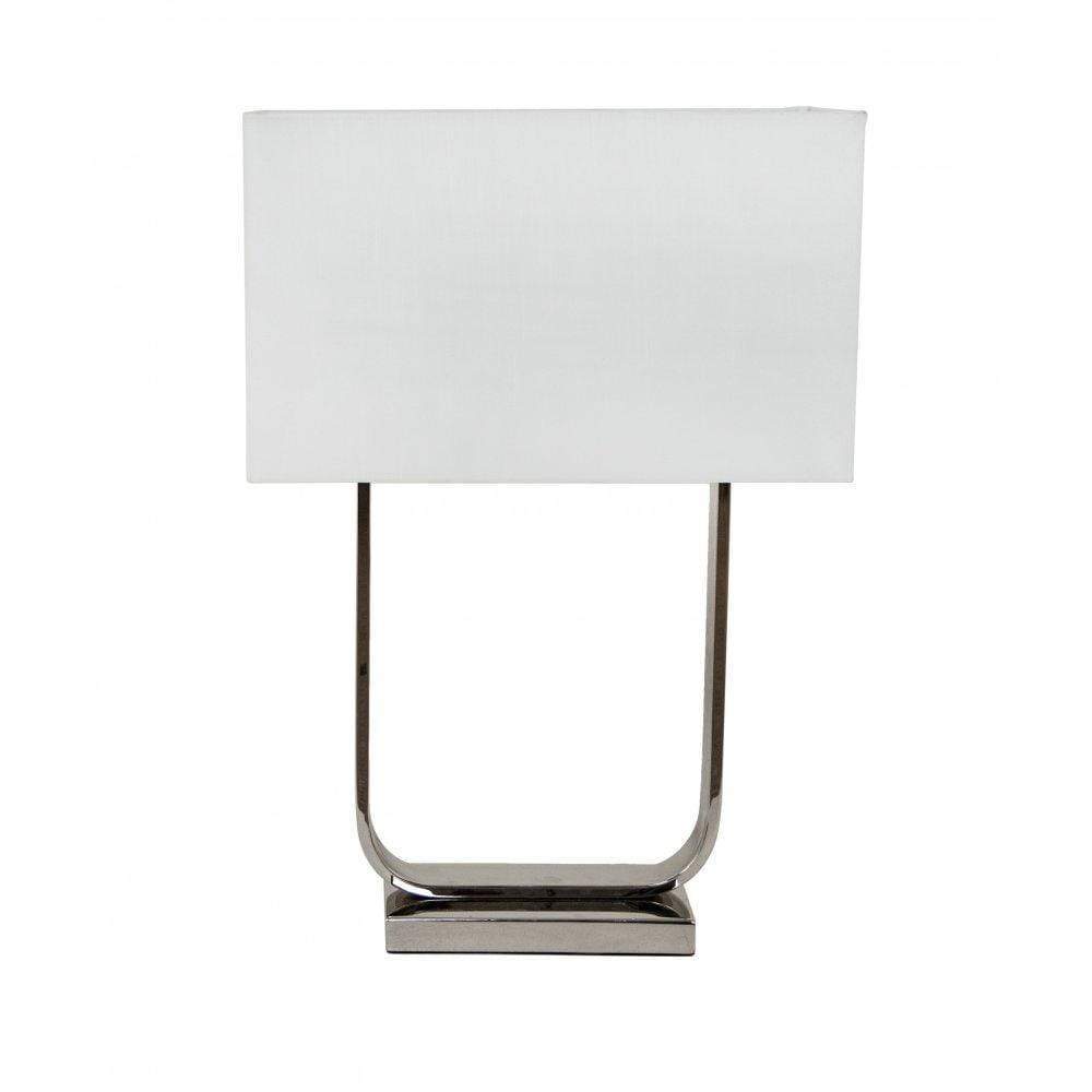 RV ASTLEY PARIS NICKEL SILK SHADE PAIR TABLE LAMP 2 PIECES
