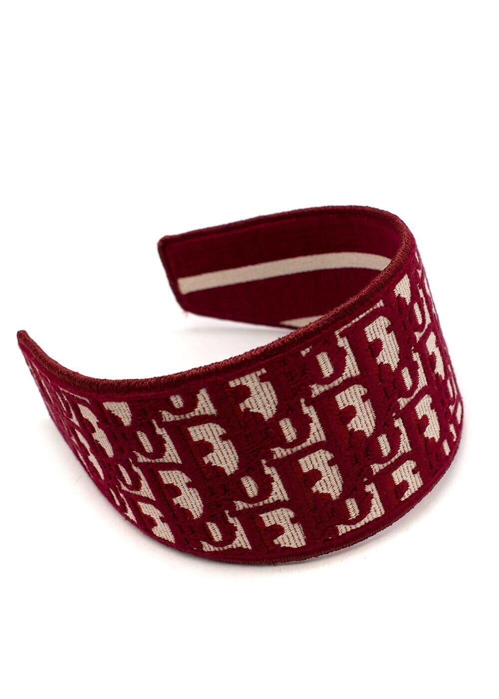 Dior Red D-Oblique cotton headband Sold Out ladies
