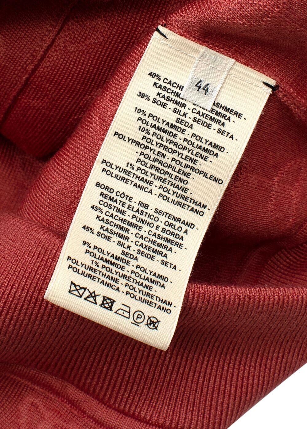 HERMES HERMÈS Rose Boise Torsades Cliquetis Unies Zip Cashmere Silk Jacket F 44 ladies