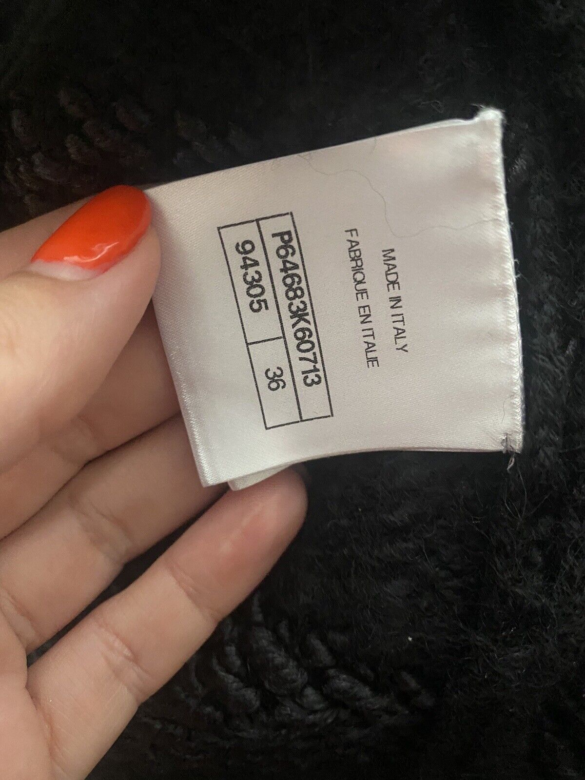 CHANEL 2020 black knitted alpaca wool long coat jacket F 36 UK 8 US 4 S small ladies