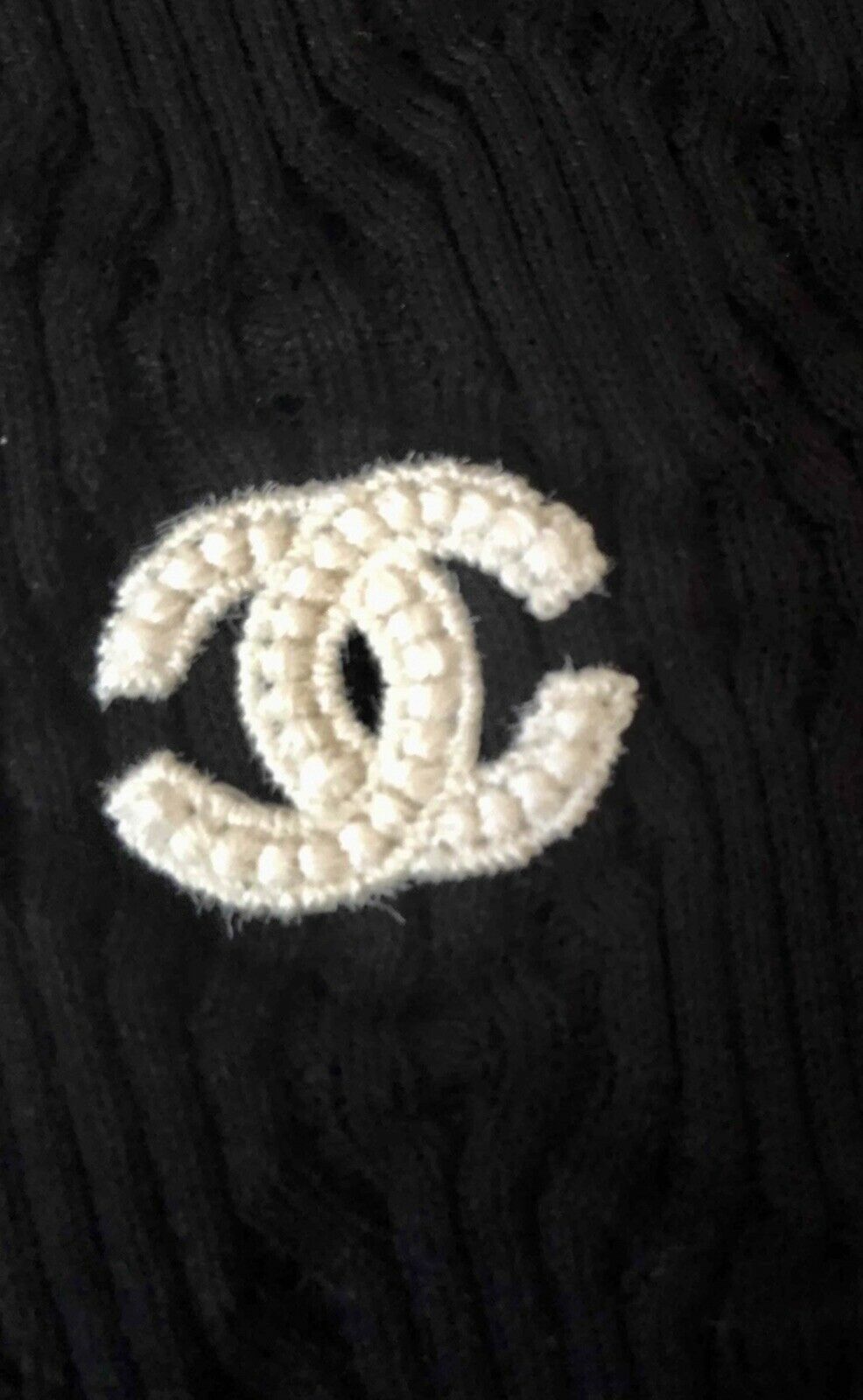CHANEL 2020 Black Thin Knit CC LOGO Sweater Jumper F 36 UK 8 US 4 ladies