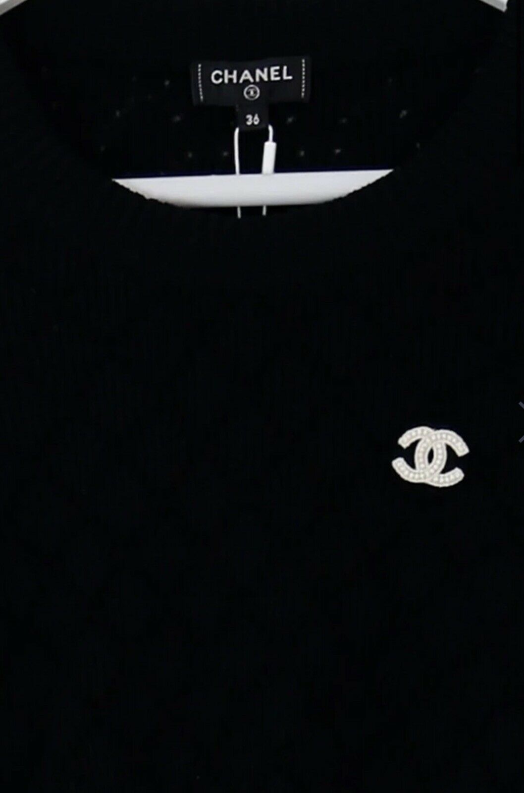 CHANEL 2020 Black Thin Knit CC LOGO Sweater Jumper F 36 UK 8 US 4 ladies