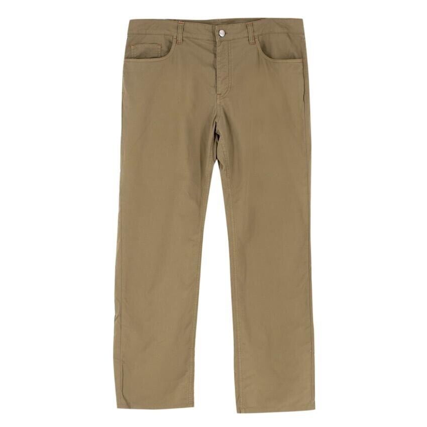 Loro Piana Men's Army Green Khaki Straight-leg Trousers Pants Size I 40 men