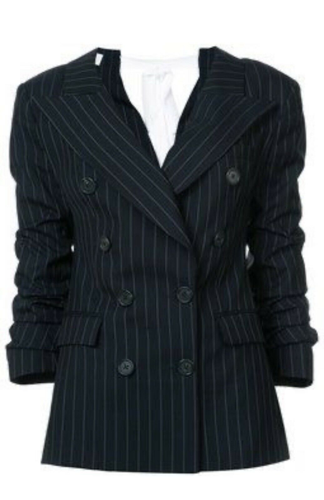 MONSE pin striped wool ruched backless blazer Size US 4 UK 8 S small ladies