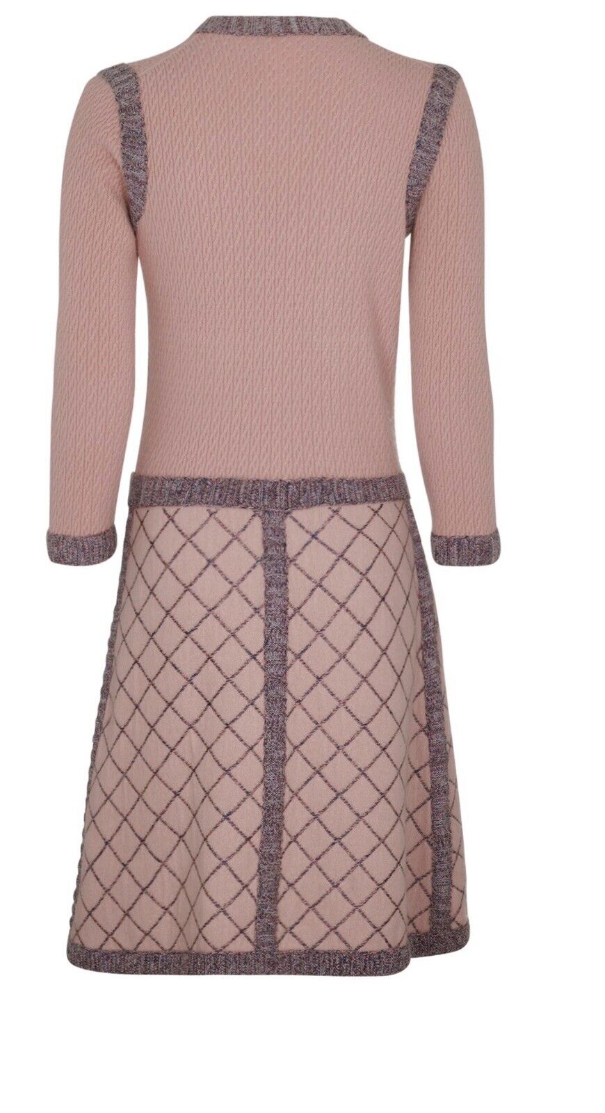 CHANEL RARE Coco Brasserie Tweed Pink Jacket DRESS Camellia buttons Size F 42 ladies