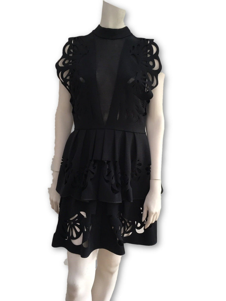 JASMINE DI MILO LASER CUT COUTURE PRONOVIAS WOOL SEXY DRESS Ladies