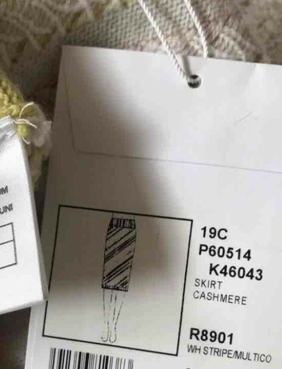 Runaway CHANEL 2019 La Pausa Knit Intarsia Cashmere Skirt F 34 UK 6 US 2 XS ladies