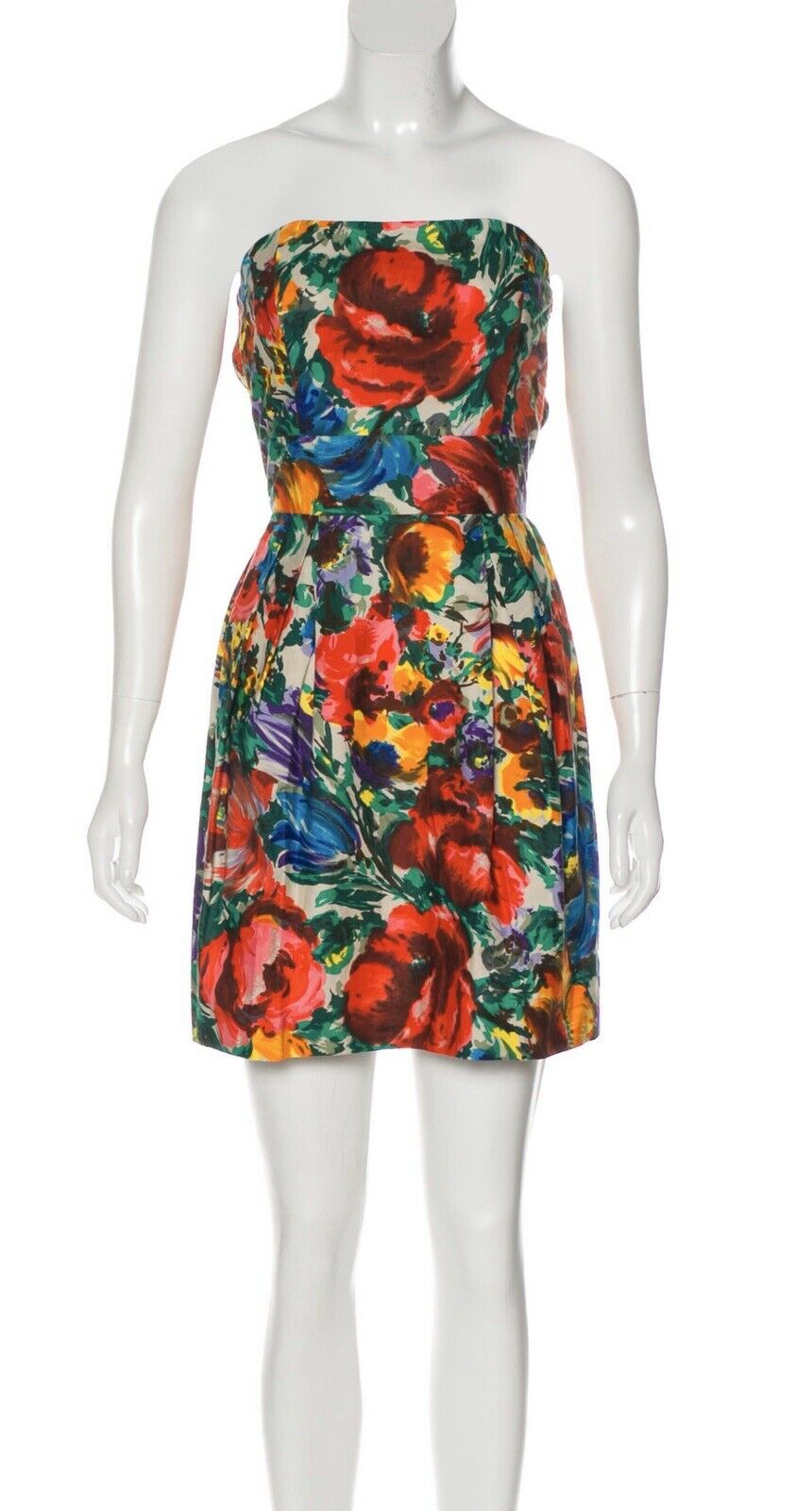 Dolce & Gabbana Floral-print cotton strapless mini dress Size I 40 Ladies