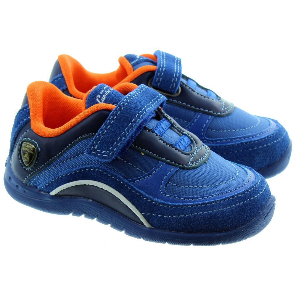 AUTOMOBILI LAMBORGHINI RACE ONE BOYS TRAINERS IN ROYAL BLUE EU 22 UK 5 Children