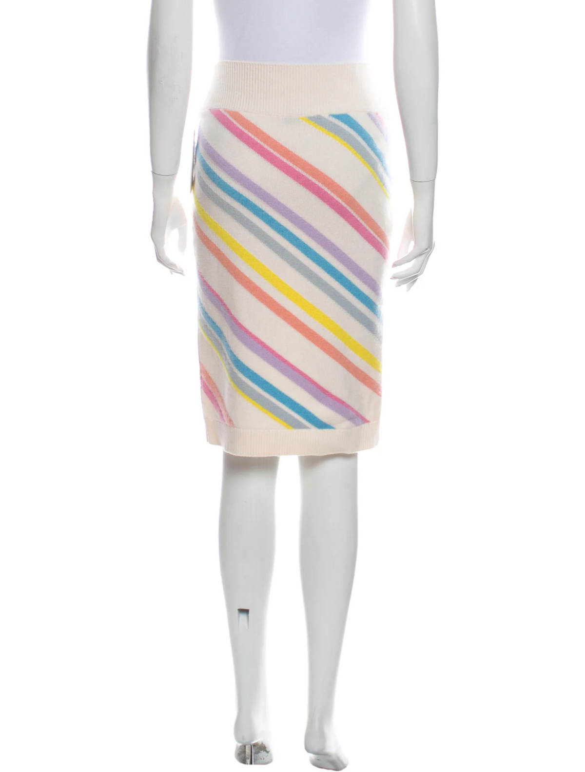 Runaway CHANEL 2019 La Pausa Knit Intarsia Cashmere Skirt F 34 UK 6 US 2 XS ladies