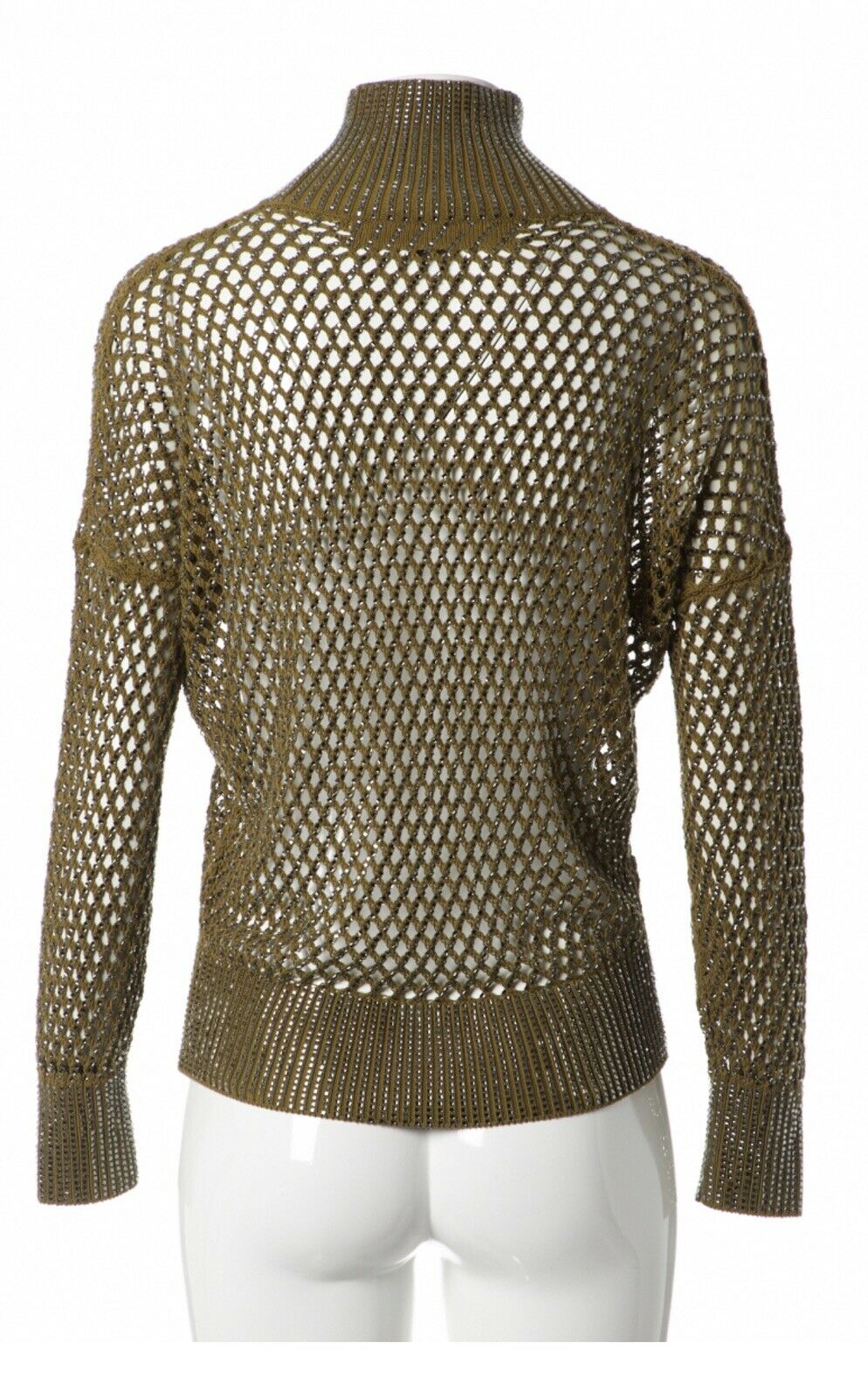 Ermanno Scervino Crystal embellished open knit Turtleneck Size I 38 UK 6 US 2 XS ladies