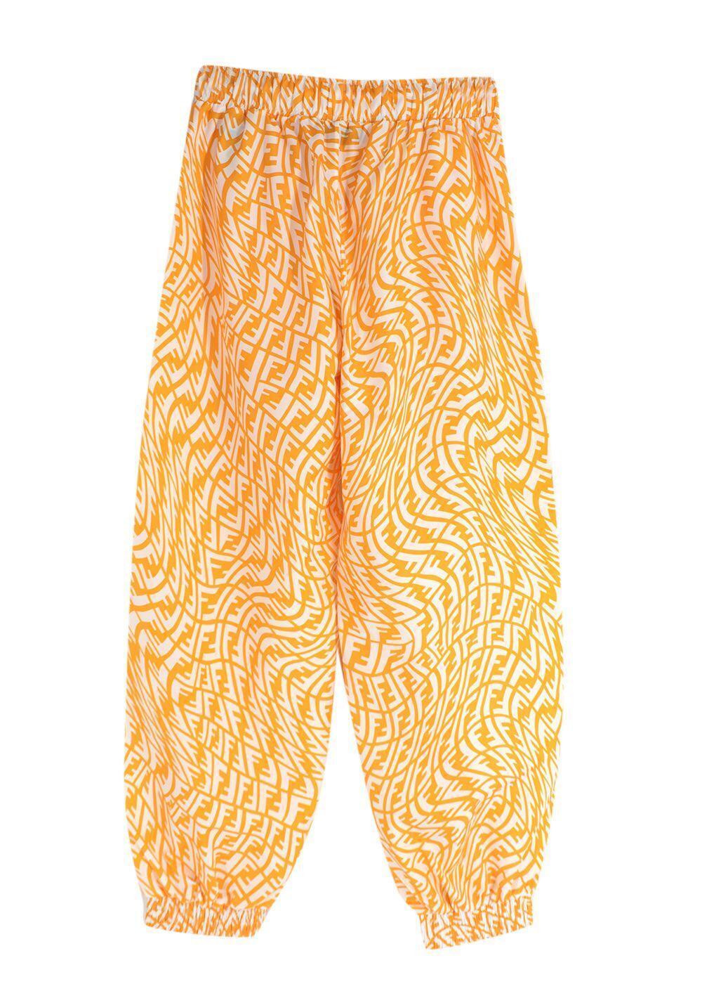 FENDI x Sarah Coleman Fisheye Logo Yellow Joggers Trackpants Size S small 2022 ladies