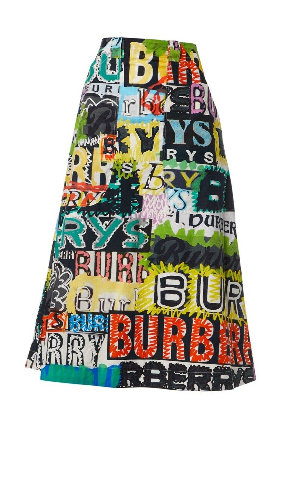Burberry London Logo Print Cotton A-line Skirt UK 10 US 6 ladies
