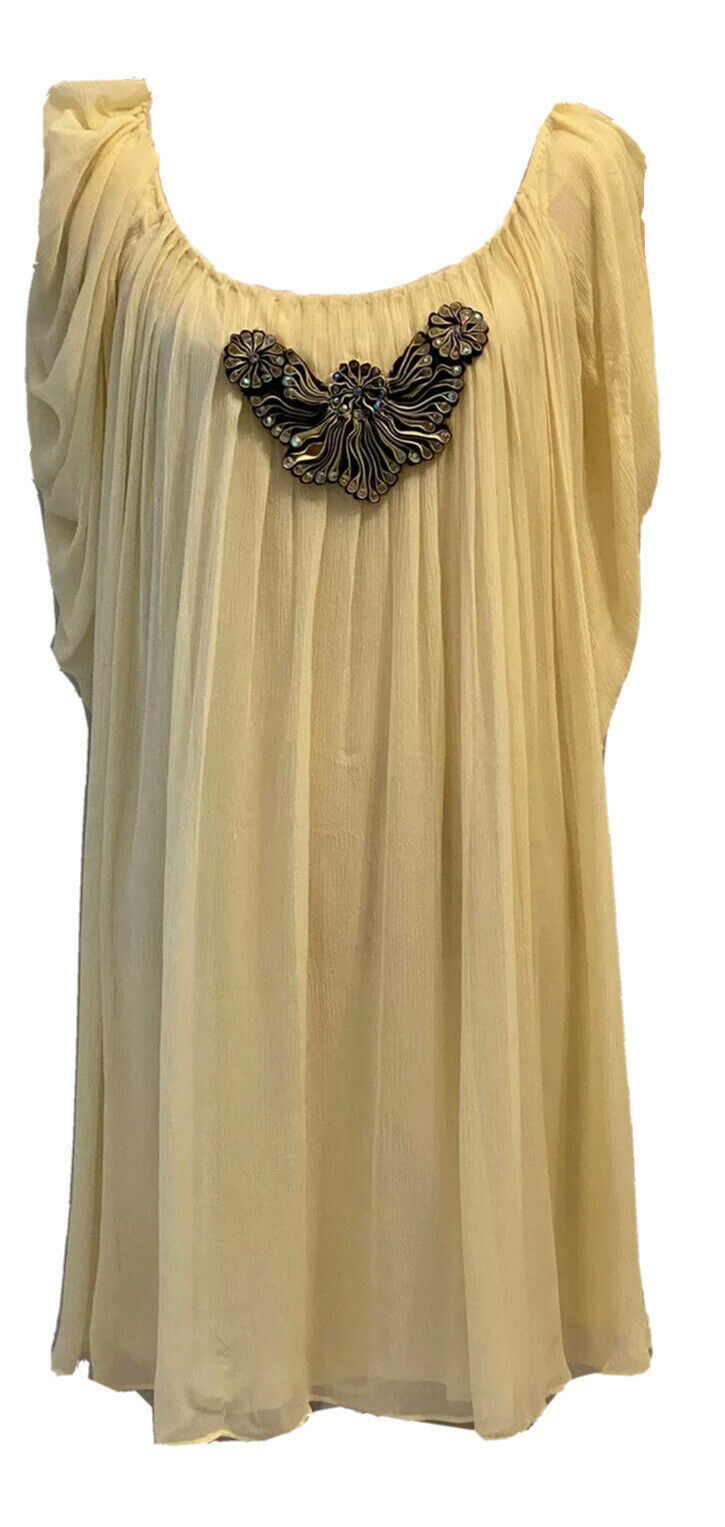Paul & Joe Sister KARA Silk Chiffon Yellow Dress Size F 38 UK 10 US 6 ladies