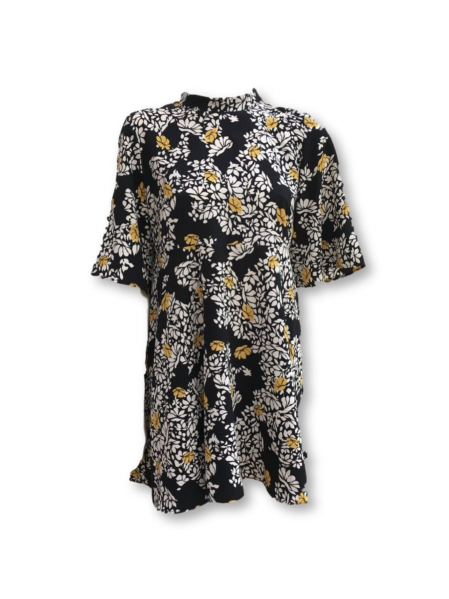 ZARA BLACK FLORAL PRINTED FLOWING MINI DRESS Ladies – Afashionistastore ZARA BLACK FLORAL PRINTED FLOWING MINI DRESS Ladies – Afashionistastore