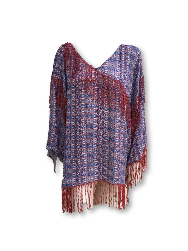 kaleidoscope by mimi Dubai COVER UP Fringe Kaftan Tunic Dress Ladies