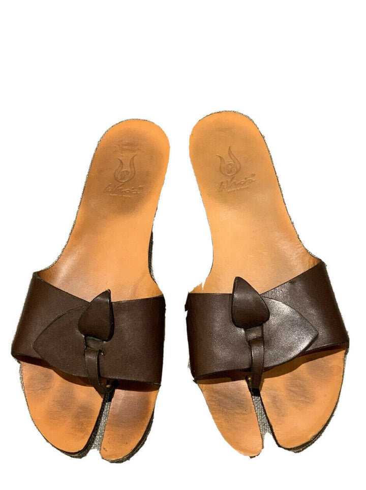 WH5D WHO'S LEATHER SLIPPERS FLIP FLOPS Shoes Size 37 UK 4 US 7 ladies