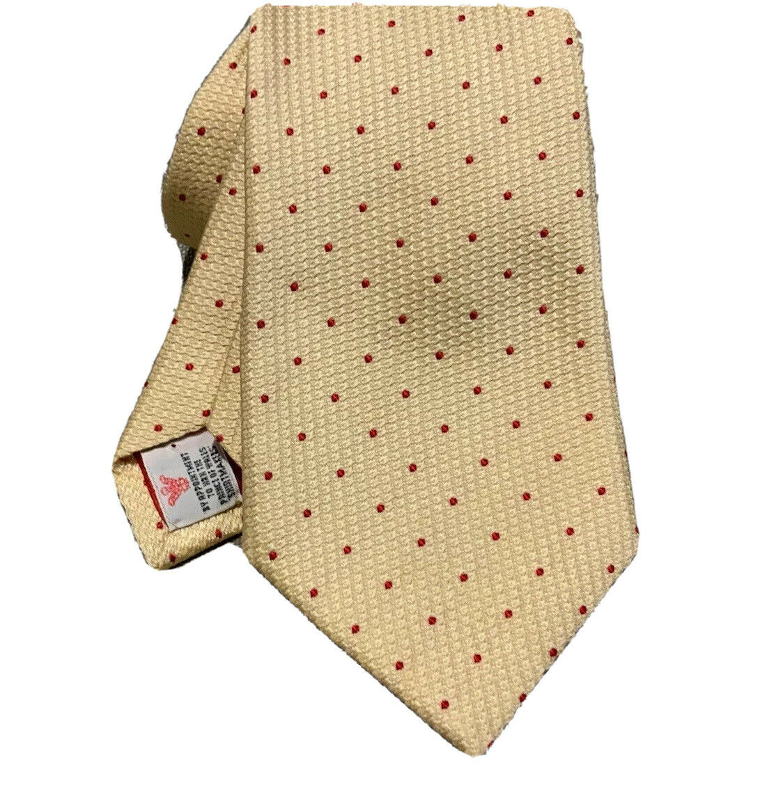 TURNBULL & ASSER Mens Yellow Jacquard Polka Dots Tie Handmade men