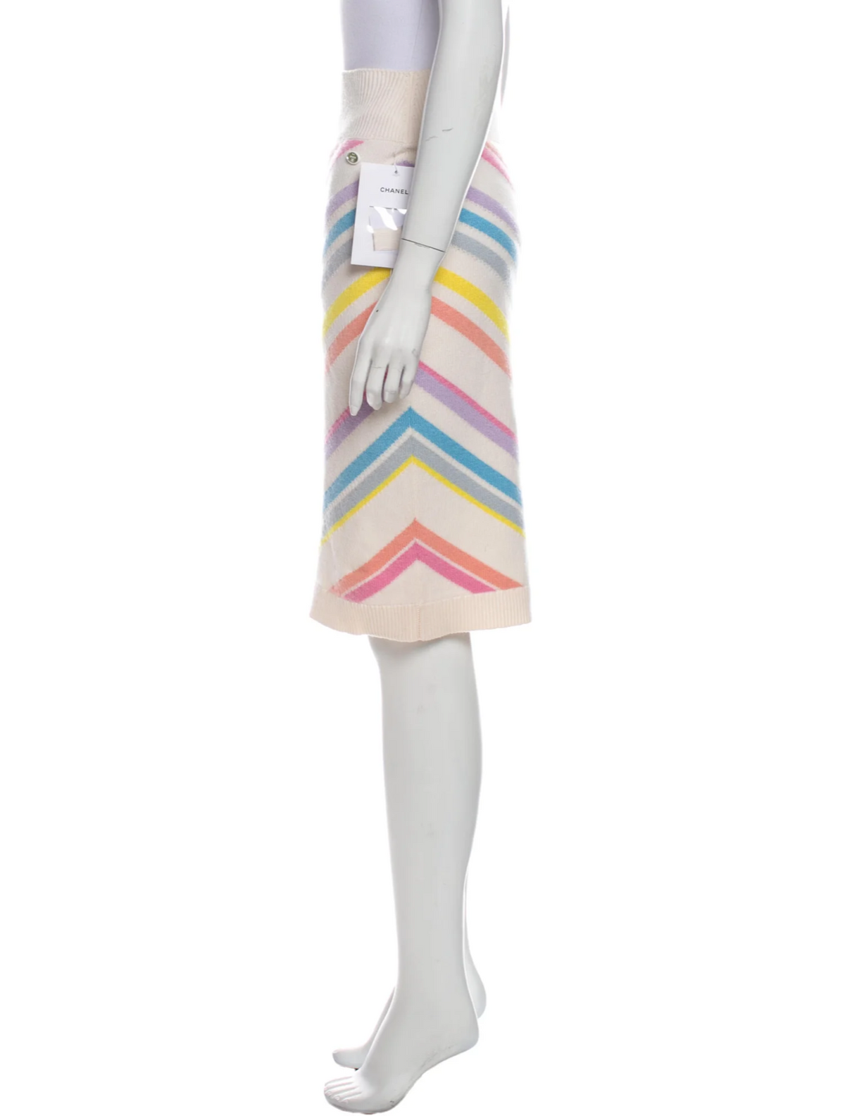 Runaway CHANEL 2019 La Pausa Knit Intarsia Cashmere Skirt F 34 UK 6 US 2 XS ladies
