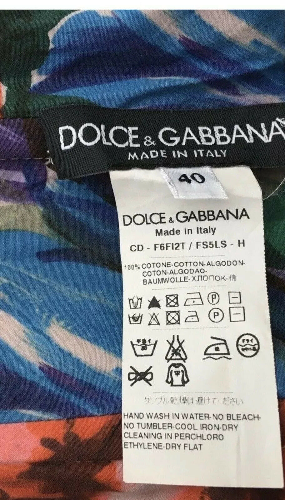 Dolce & Gabbana Floral-print cotton strapless mini dress Size I 40 Ladies