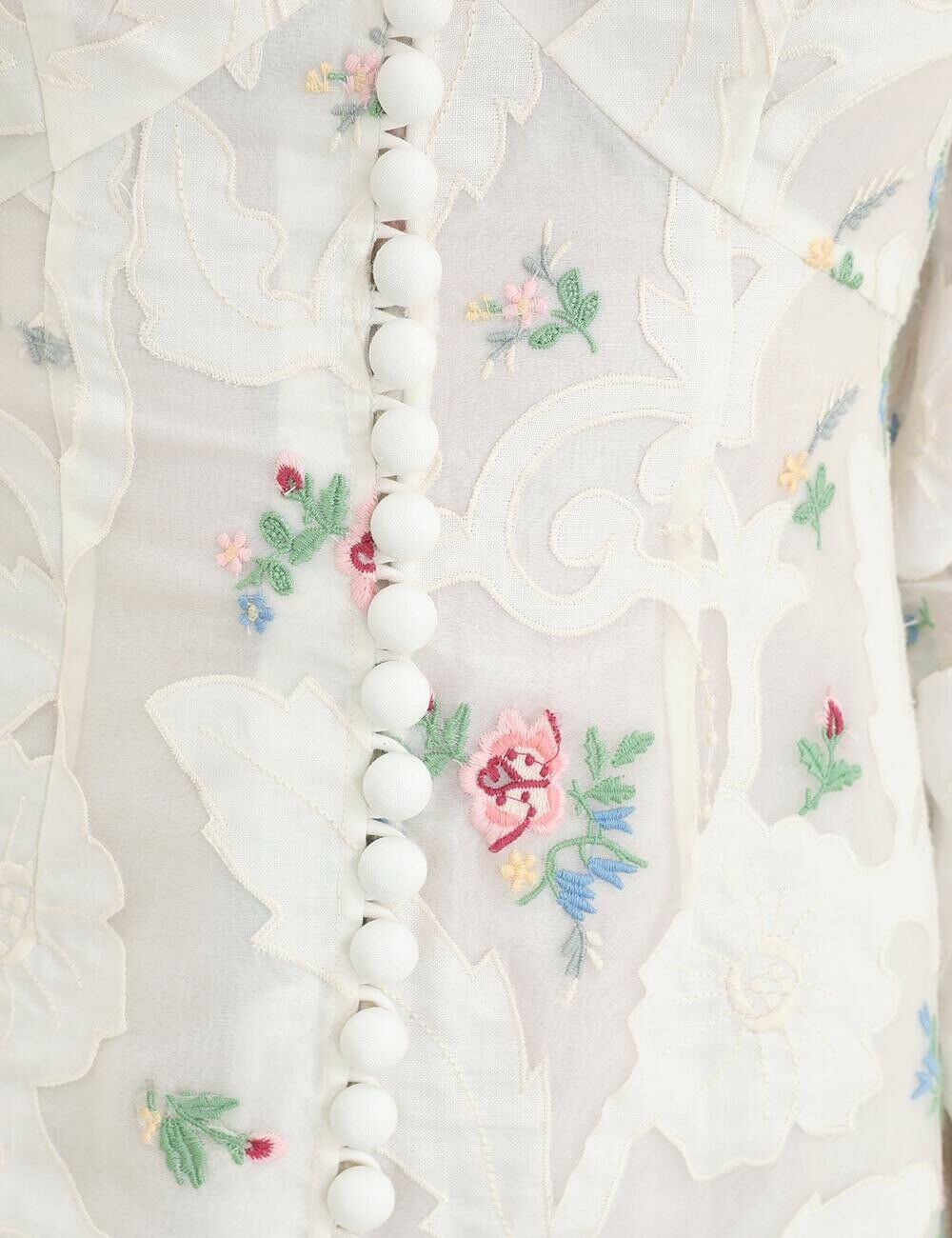 ZIMMERMANN MOST WANTED Zinnia floral-embroidered mini dress Size 3 L large ladies