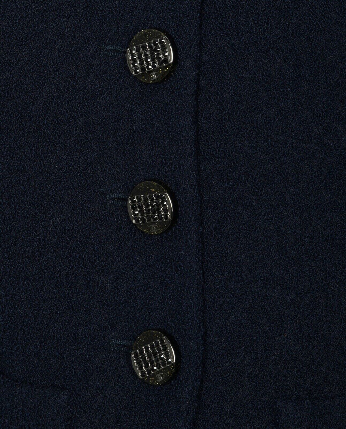 Amazing Rare Chanel Navy Tweed Blazer Jacket F 36 UK 8 US 4 ladies