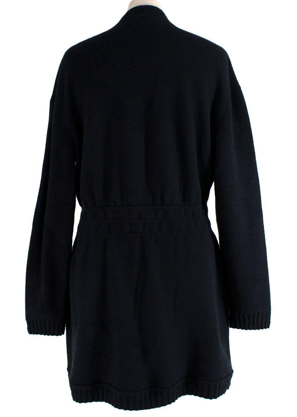Chanel 4 Pockets Black Cashmere Iconic 2022 Cardigan Dress F 42 UK 14 US 10 ladies