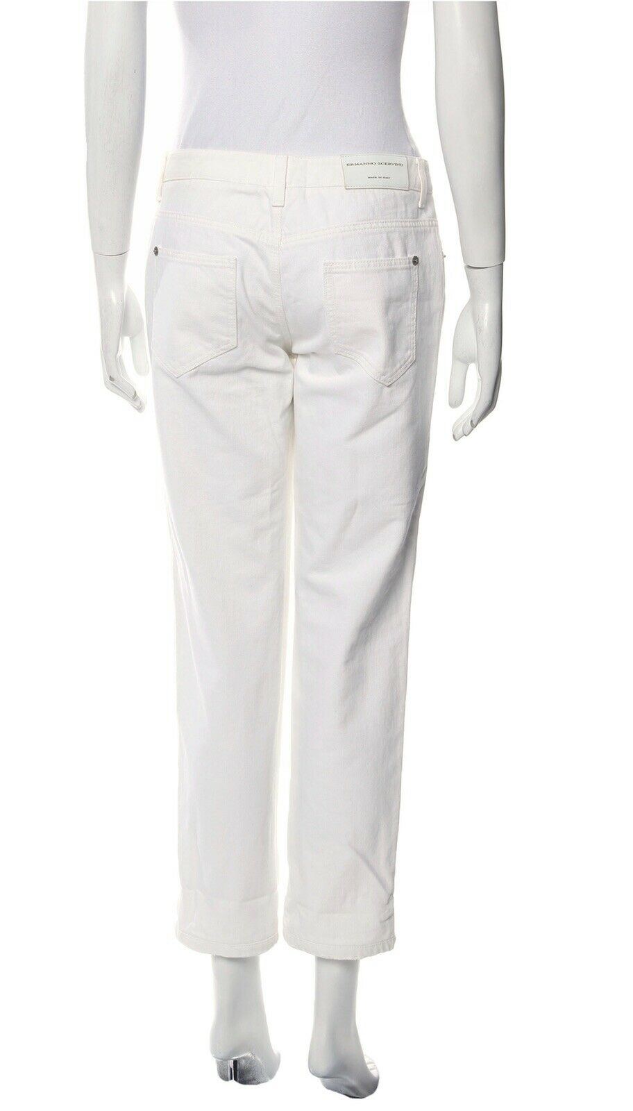 Ermanno Scervino Crystal Embellishments Insert White Jeans Size I 40 UK 8 US 4 ladies