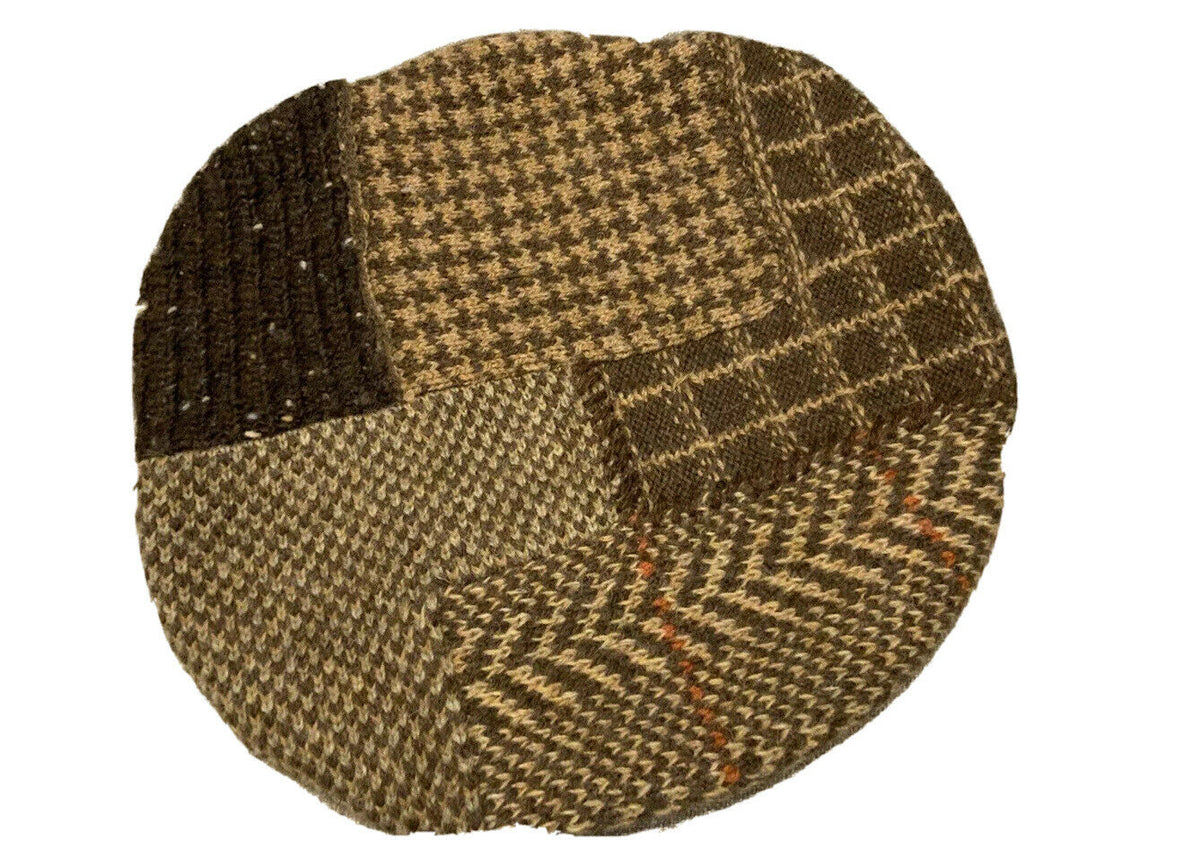 Ralph Lauren Tweed Run Pure Wool Knit Patched Beret One Size ladies