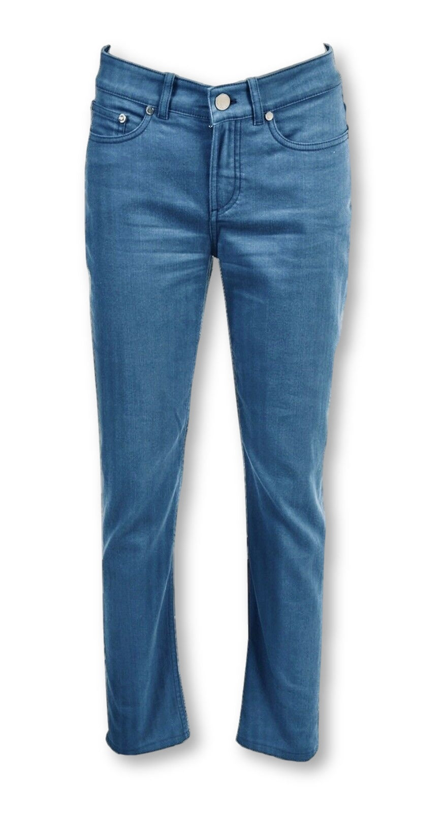 LORO PIANA Blue Mid Waist Straight Leg Jeans Denim Pants I 40 Ladies