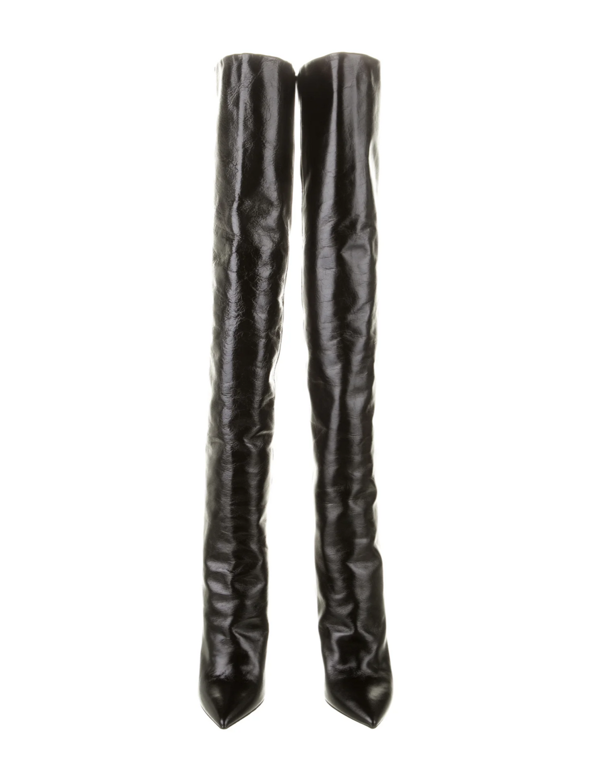 SAINT LAURENT Leather Niki 105 Over-The-Knee Boots 37 1/2 US 7.5 UK 4.5 ladies