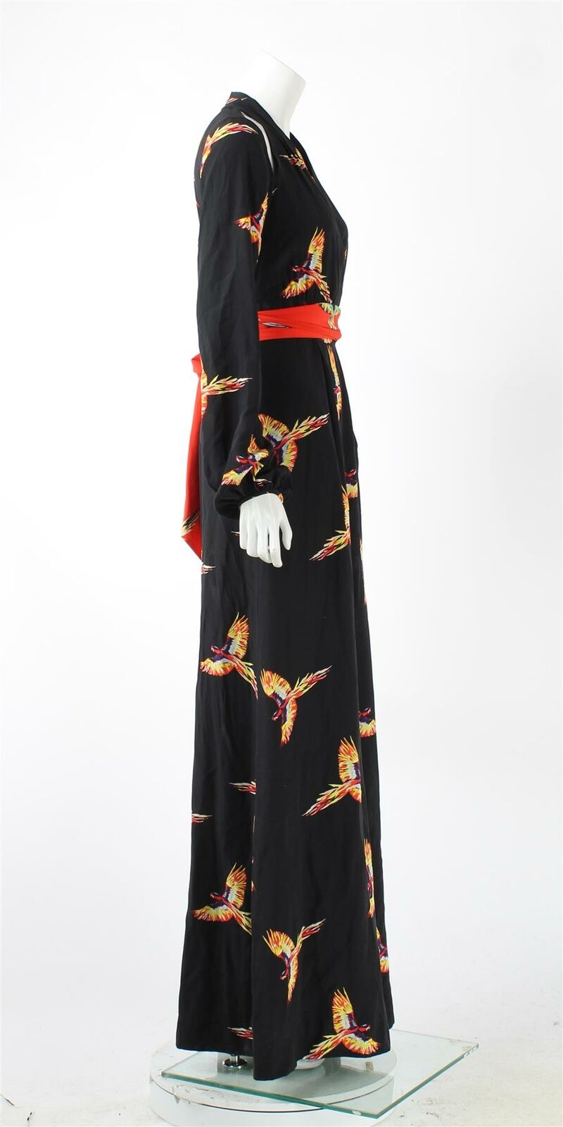 Diane von Furstenberg Cutout Parrots belted printed silk jumpsuit Size US 2 Ladies