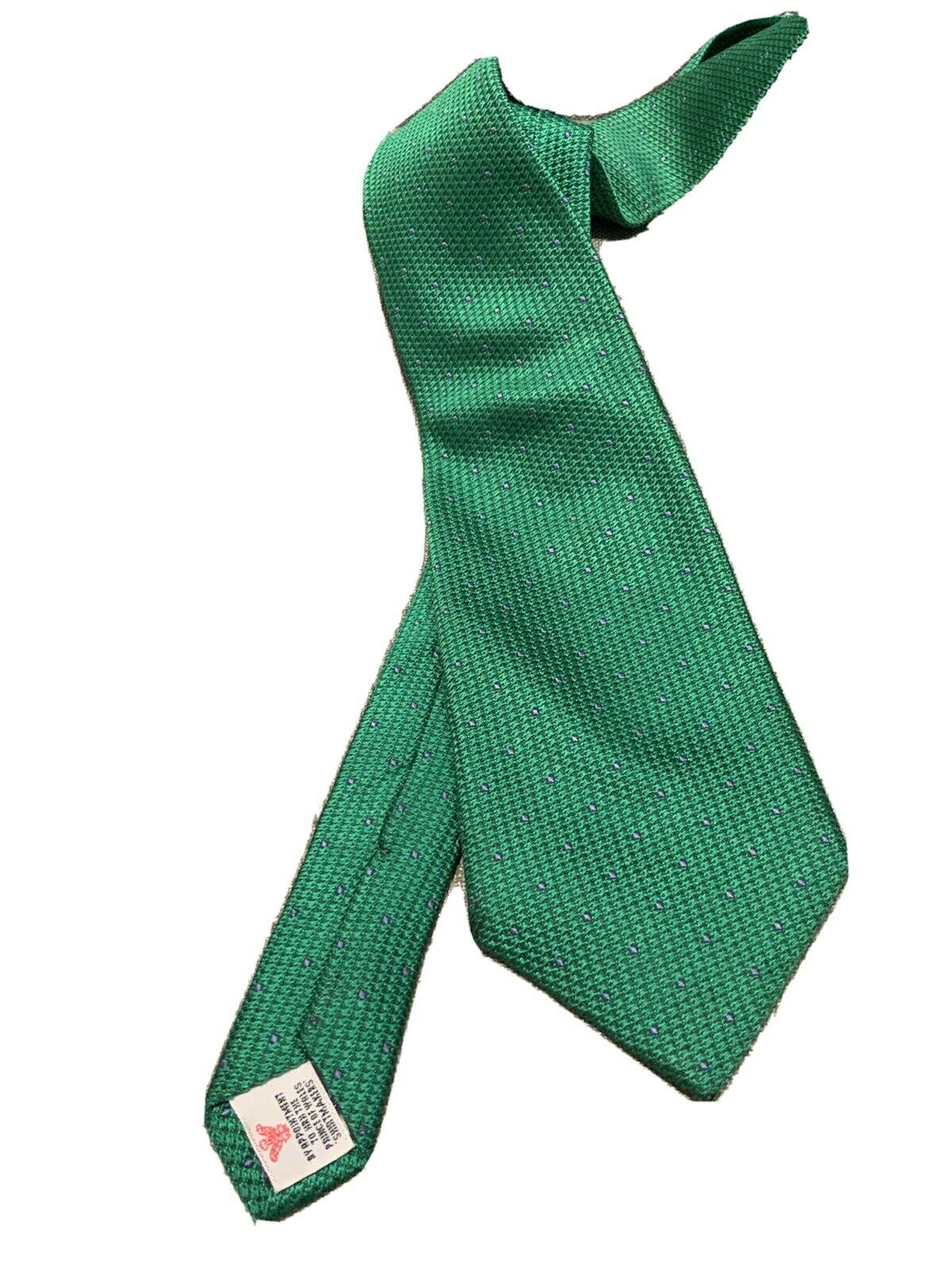 TURNBULL & ASSER Mens Green Jacquard Dots Tie Handmade men
