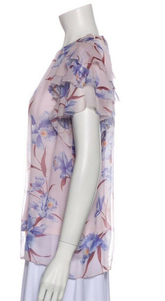 ZIMMERMANN MOST WANTED CORSAGE FLUTTER ORCHID PRINT TOP SIZE 0 XS ladies