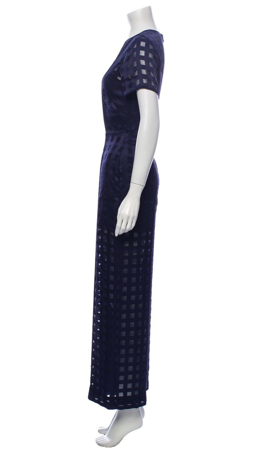 Diane von Furstenberg Navy checked wide leg jumpsuit Size US 4 UK 8 S Small ladies