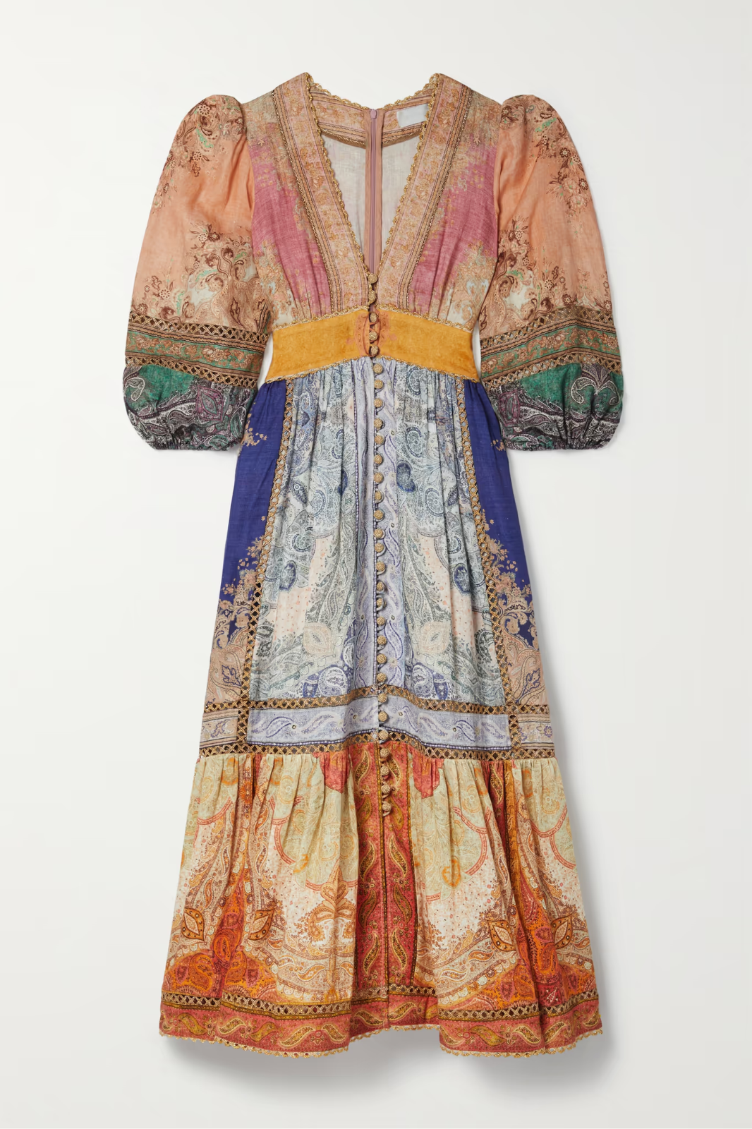 Zimmerman 2022 Anneke Lantern Midi Dress Size 0P XXS ladies