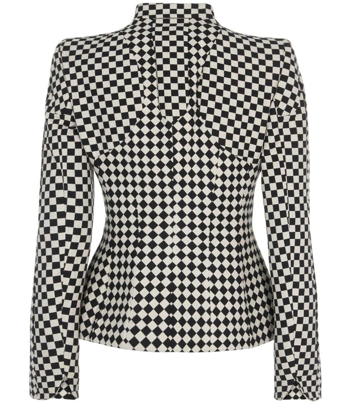 Rare Alexander McQueen 2003 Black & White Checked Runaway Blazer Size I 42 UK 10 ladies