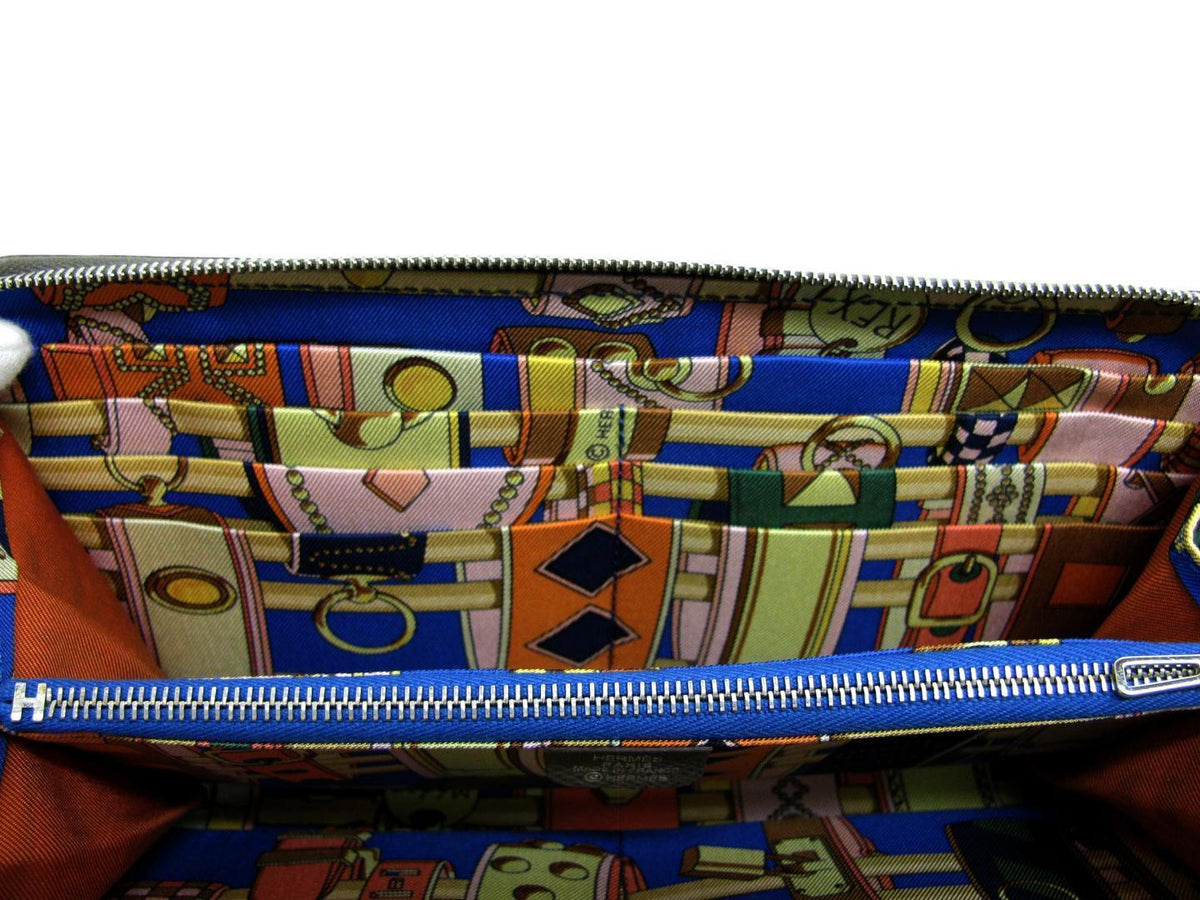 Hermès Hermes Azap Silk In Zip Around Long Wallet Purse Epsom Leather Etoupe Ladies