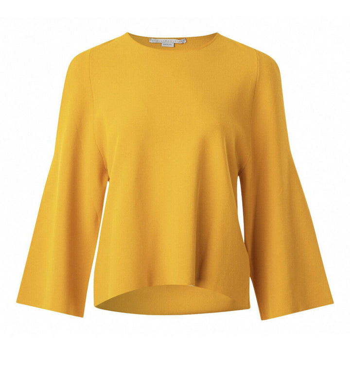 Stella McCartney cut out sleeve mustard yellow blouse Size I 40 S Small ladies